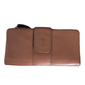 Fossil Brown Leather Zip Wallet